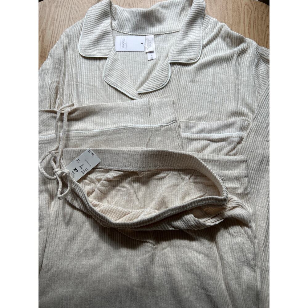 New Women's 2pc Auden Shirt & Pants Pajamas Rayon Spandex Stretchy Oatmeal 4X - Picture 8 of 9
